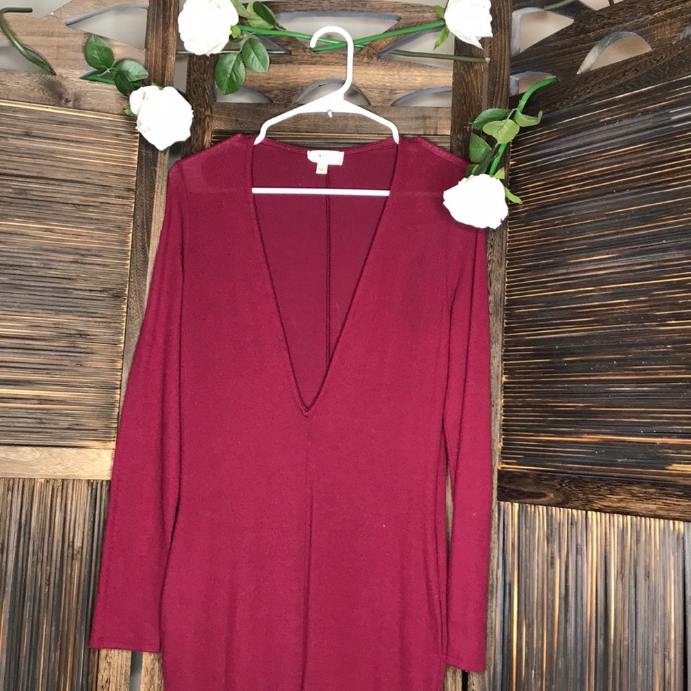 Low plunge red romper